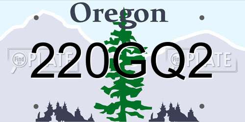 220GQ2 Oregon License Plate