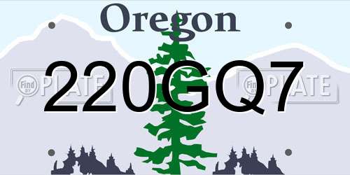 220GQ7 Oregon License Plate