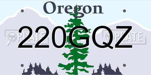 220GQZ Oregon License Plate