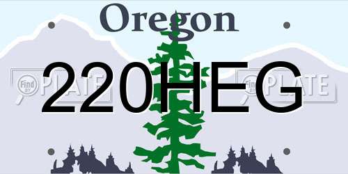 220HEG Oregon License Plate