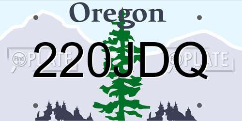 220JDQ Oregon License Plate