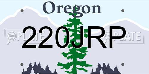 220JRP Oregon License Plate