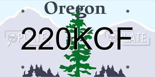 220KCF Oregon License Plate