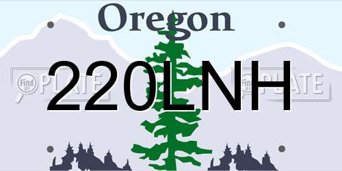 220LNH Oregon License Plate