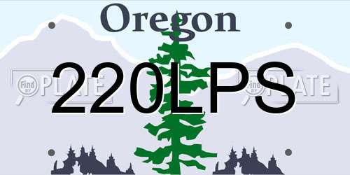 220LPS Oregon License Plate