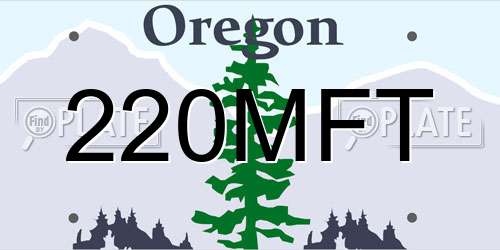 220MFT Oregon License Plate