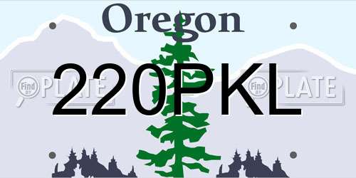 220PKL Oregon License Plate