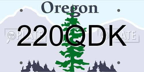 220QDK Oregon License Plate