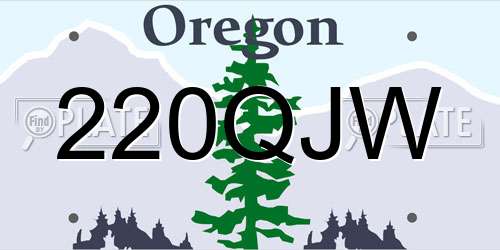 220QJW Oregon License Plate