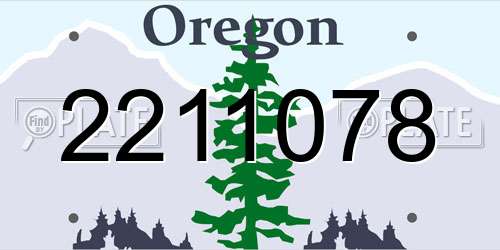 2211078 Oregon License Plate