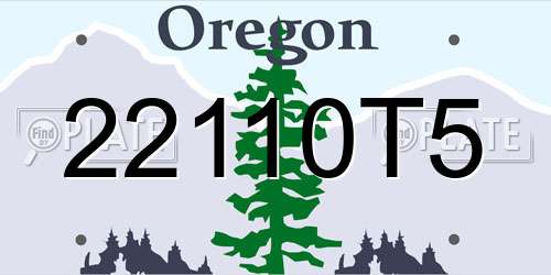 22110T5 Oregon License Plate