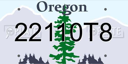 22110T8 Oregon License Plate