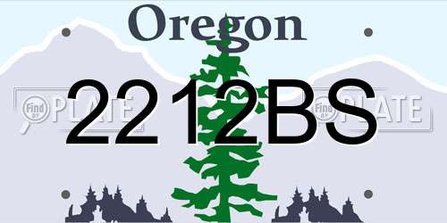 2212BS Oregon License Plate
