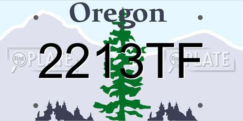 2213TF Oregon License Plate