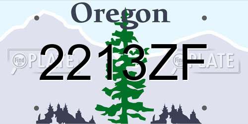 2213ZF Oregon License Plate