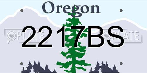 2217BS Oregon License Plate