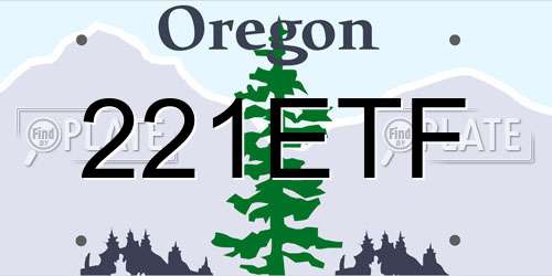 221ETF Oregon License Plate