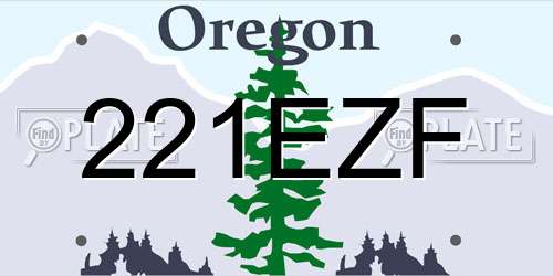 221EZF Oregon License Plate