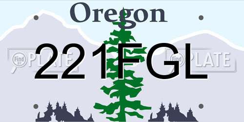 221FGL Oregon License Plate