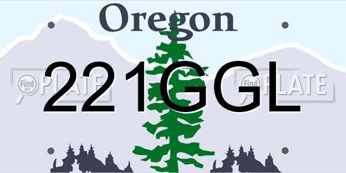 221GGL Oregon License Plate