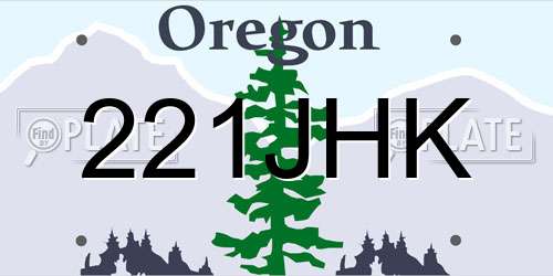 221JHK Oregon License Plate