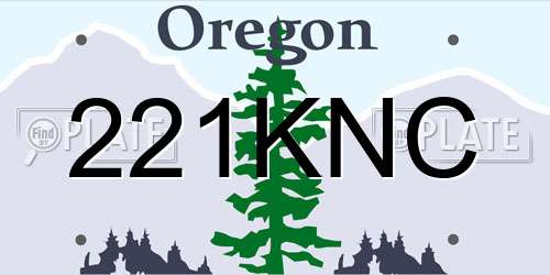 221KNC Oregon License Plate
