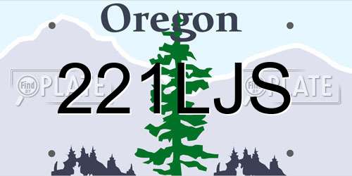 221LJS Oregon License Plate