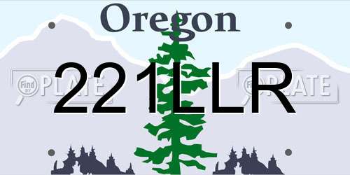 221LLR Oregon License Plate