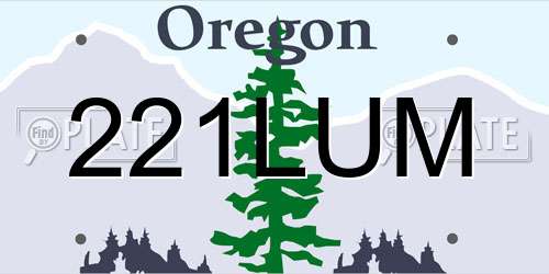 221LUM Oregon License Plate