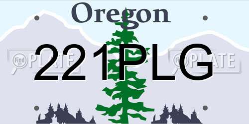 221PLG Oregon License Plate
