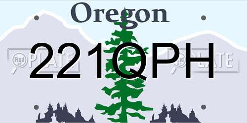 221QPH Oregon License Plate