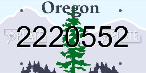 2220552 Oregon License Plate