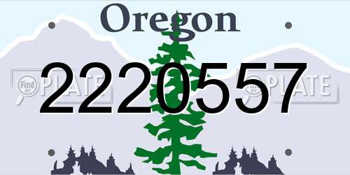 2220557 Oregon License Plate