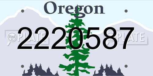 2220587 Oregon License Plate