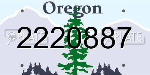 2220887 Oregon License Plate
