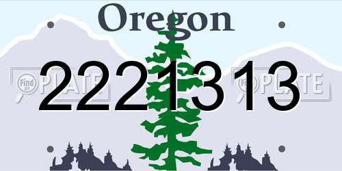 2221313 Oregon License Plate