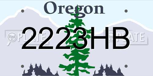 2223HB Oregon License Plate