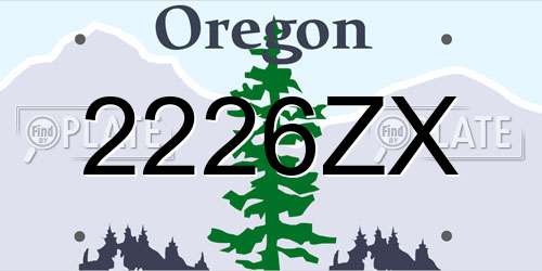 2226ZX Oregon License Plate