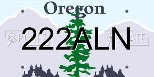 222ALN Oregon License Plate