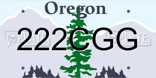 222CGG Oregon License Plate