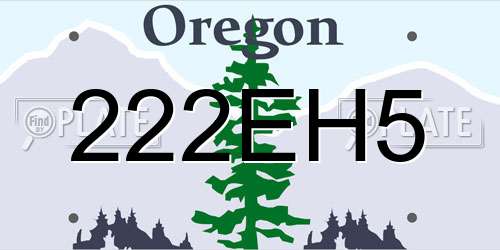 222EH5 Oregon License Plate