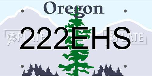 222EHS Oregon License Plate