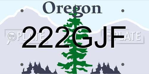 222GJF Oregon License Plate