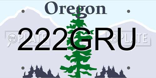222GRU Oregon License Plate