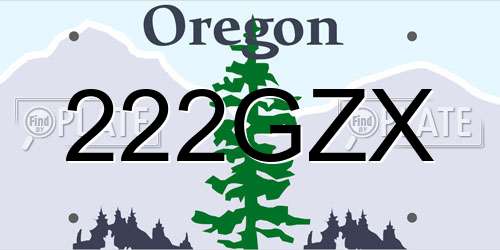 222GZX Oregon License Plate