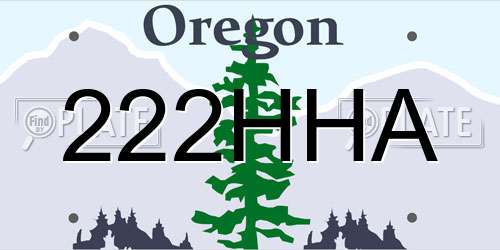 222HHA Oregon License Plate