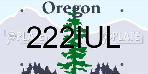 222IUL Oregon License Plate