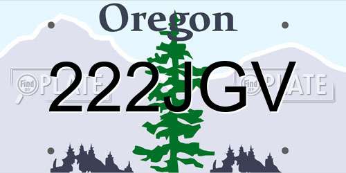 222JGV Oregon License Plate