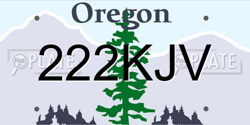 222KJV Oregon License Plate