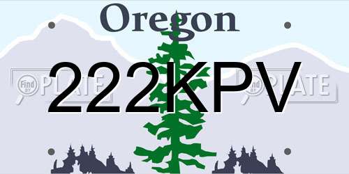 222KPV Oregon License Plate